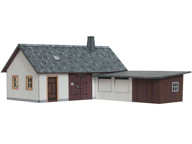 03-16-3-1-H0 - Sächs. Einheitsbau  Nebengebäude mit Schuppen