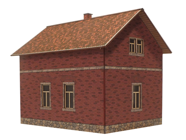 03-11-1-H0 - Sächs. Beamtenwohnhaus III. Klasse - Klinker