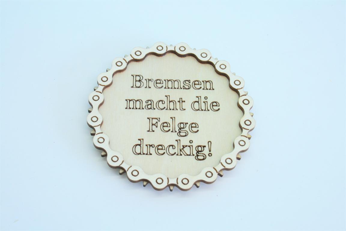 Bierdeckel Spruch Kettenblatt gelasert 1Stück
