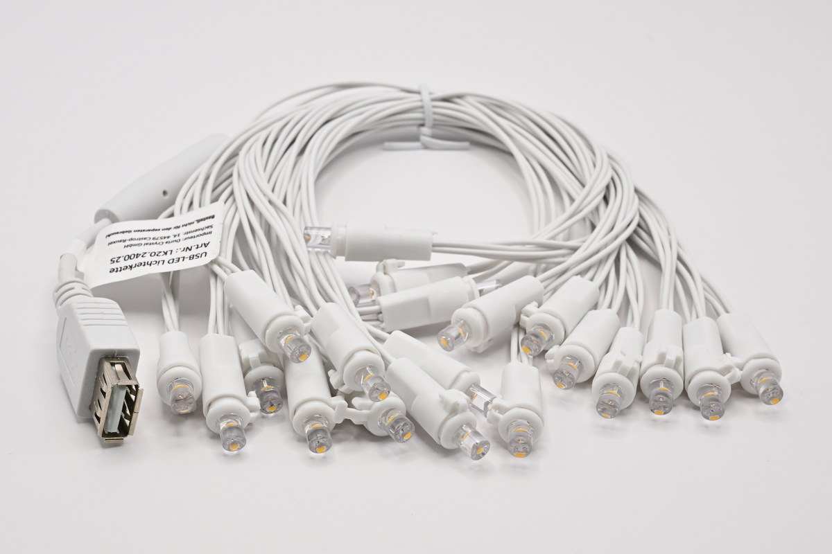 USB Lichterkette 20-fach VOLL-USB ohne Schalter
