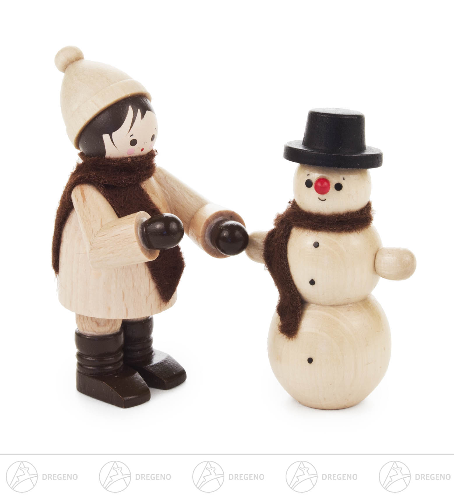 Schneemannbauer mit Schneemann natur (2) 6cm