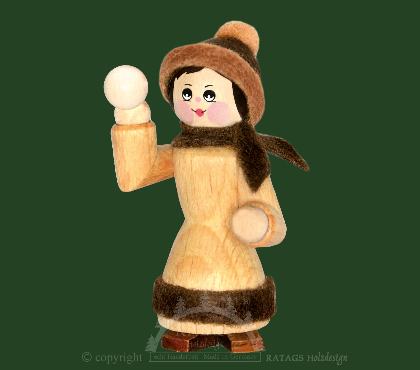 Figur, Schneeballwerferin, natur