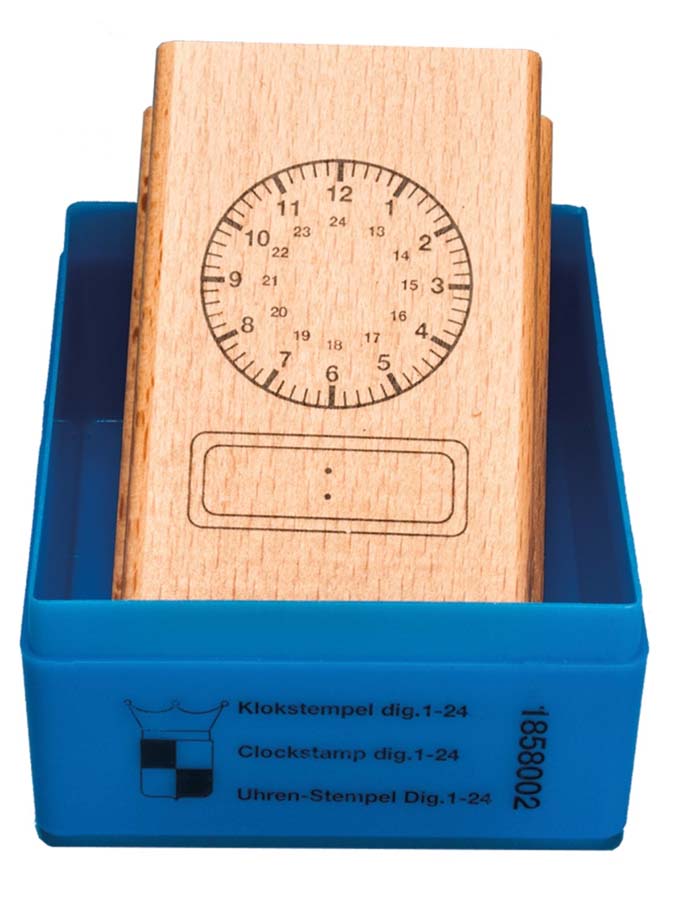 Uhr-Stempel, analog-digital - Ziffern von 1-24