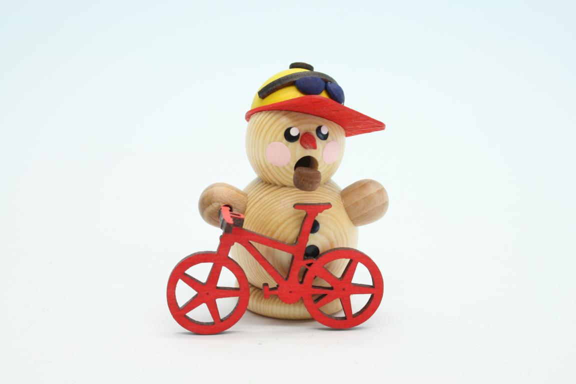 Mountainbiker natur mit rotem Bike 8cm