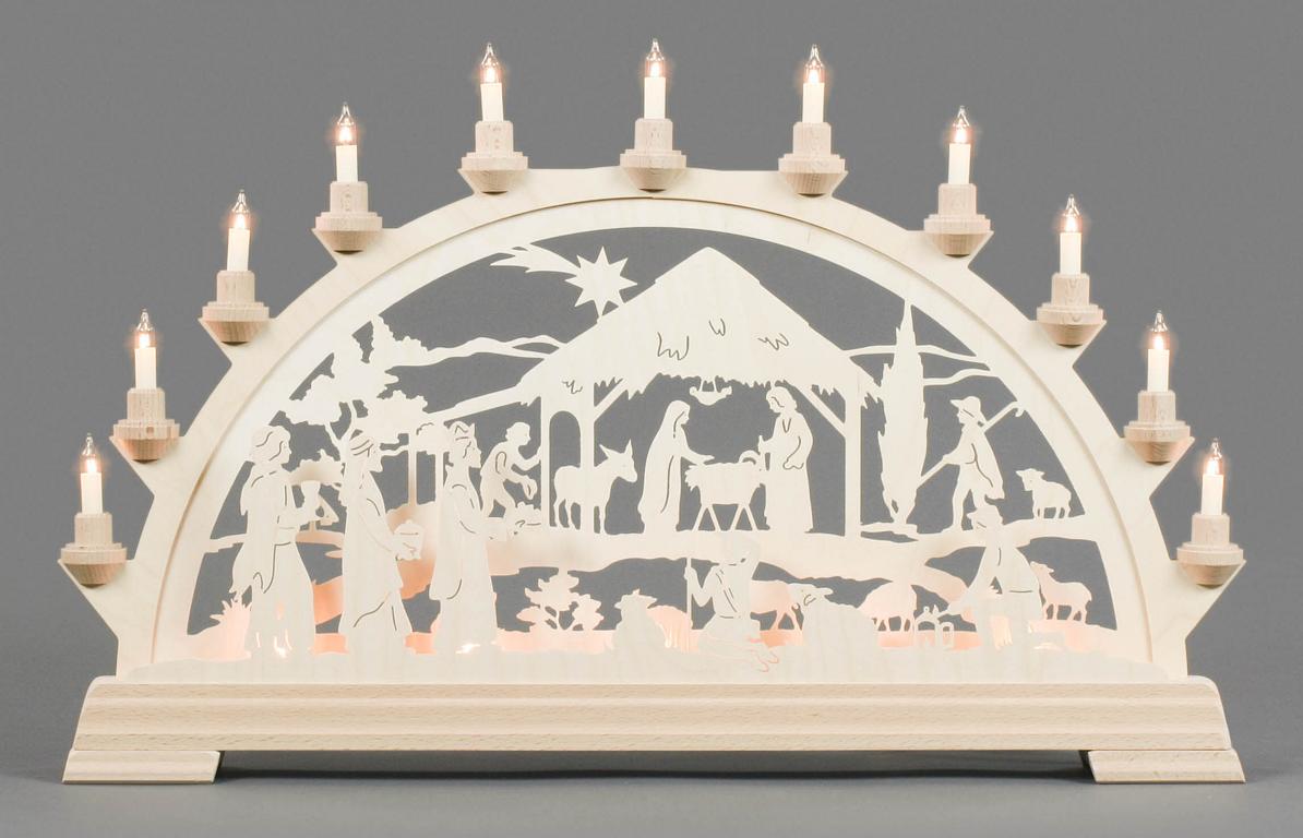 Schwibbogen mit Christi Geburt, elektrisch beleuchtet