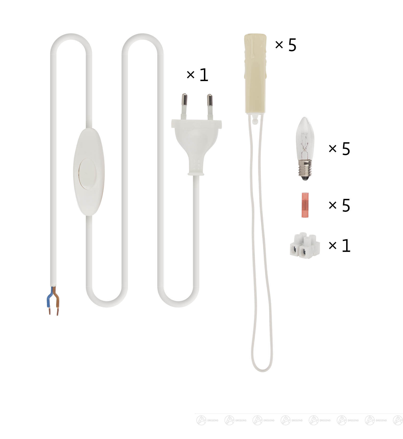 Bauteilsatz für Schwibbogen 5 Kerzen