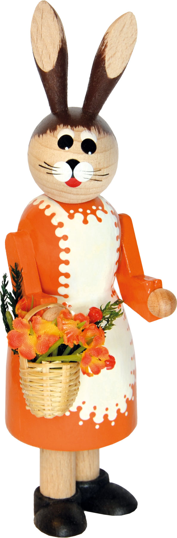 Osterhasenmädchen mit Korb, orange