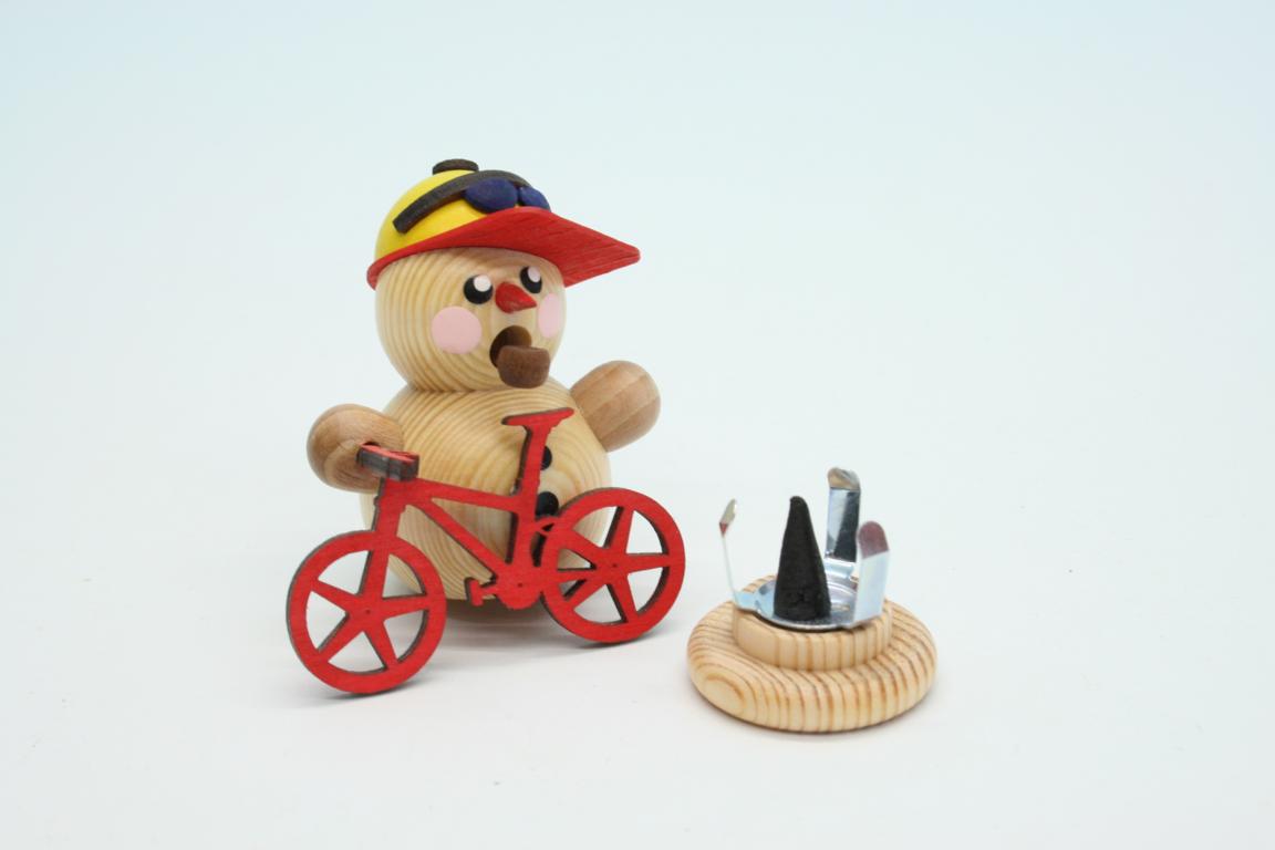 Mountainbiker natur mit rotem Bike 8cm