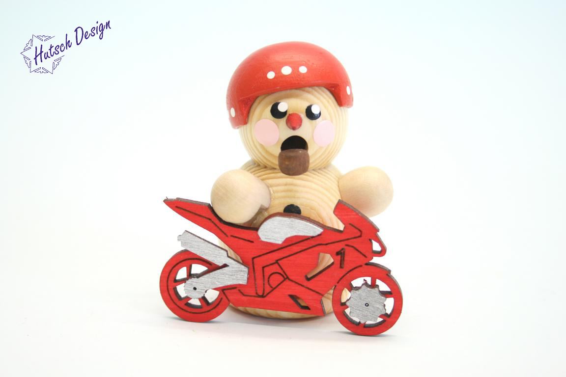 Biker natur mit rotem Bike 8 cm