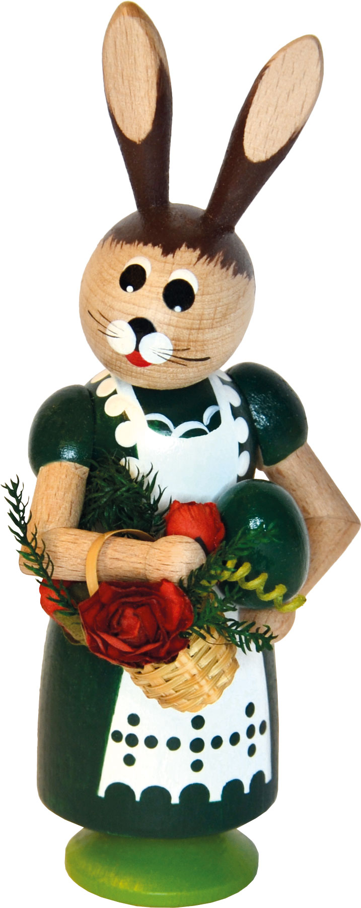 Osterhasenmädchen mit Korb, grün