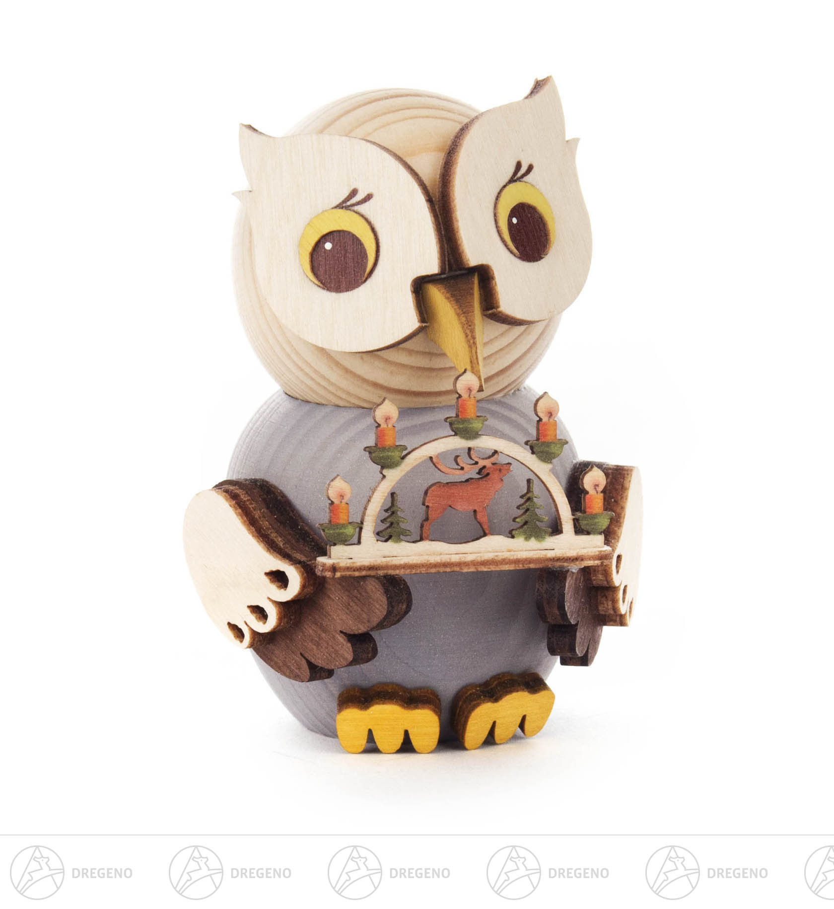 Mini-Eule mit Schwibbogen 7cm