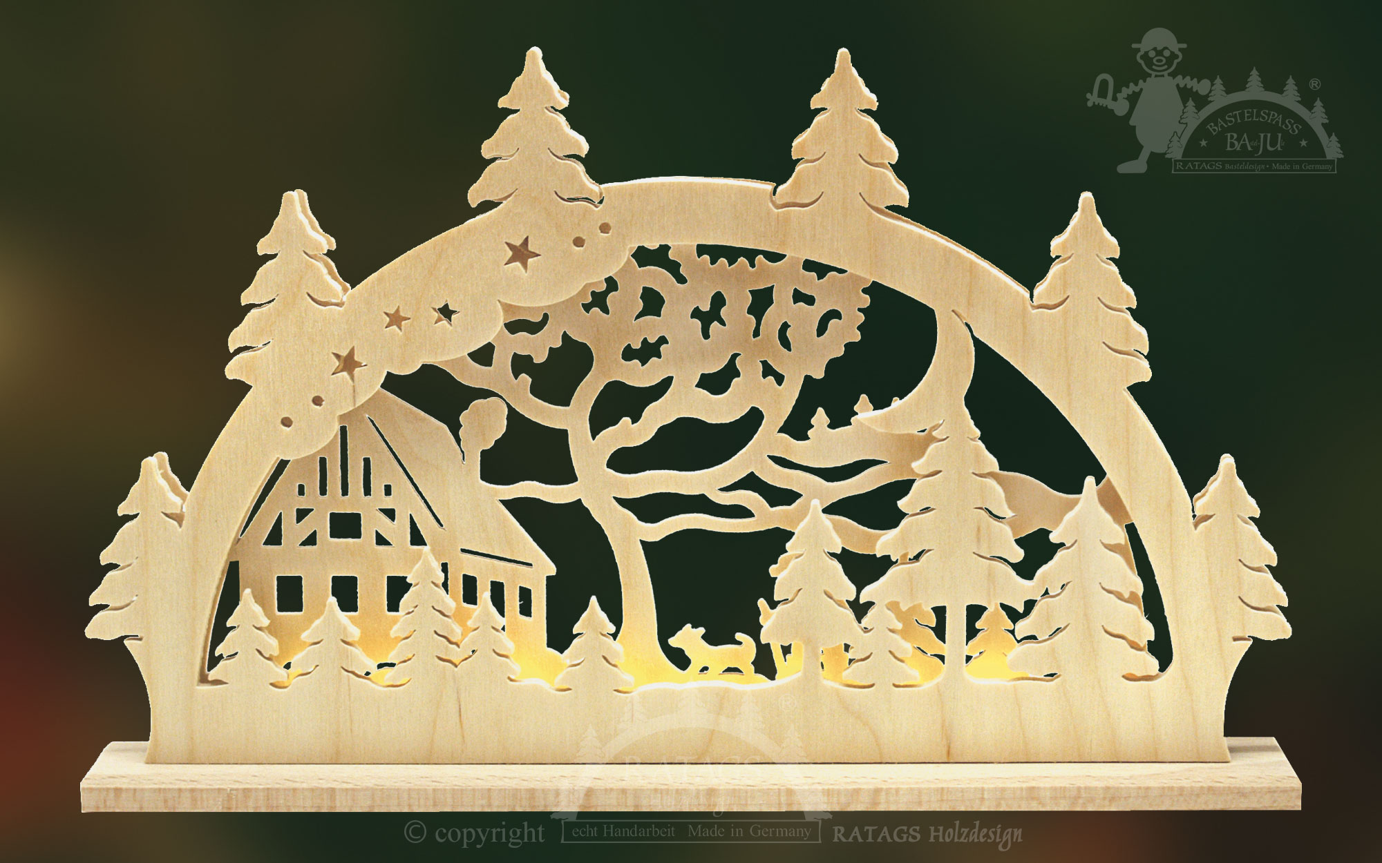 Schwibbogen mit LED zum Basteln Haus am Wald