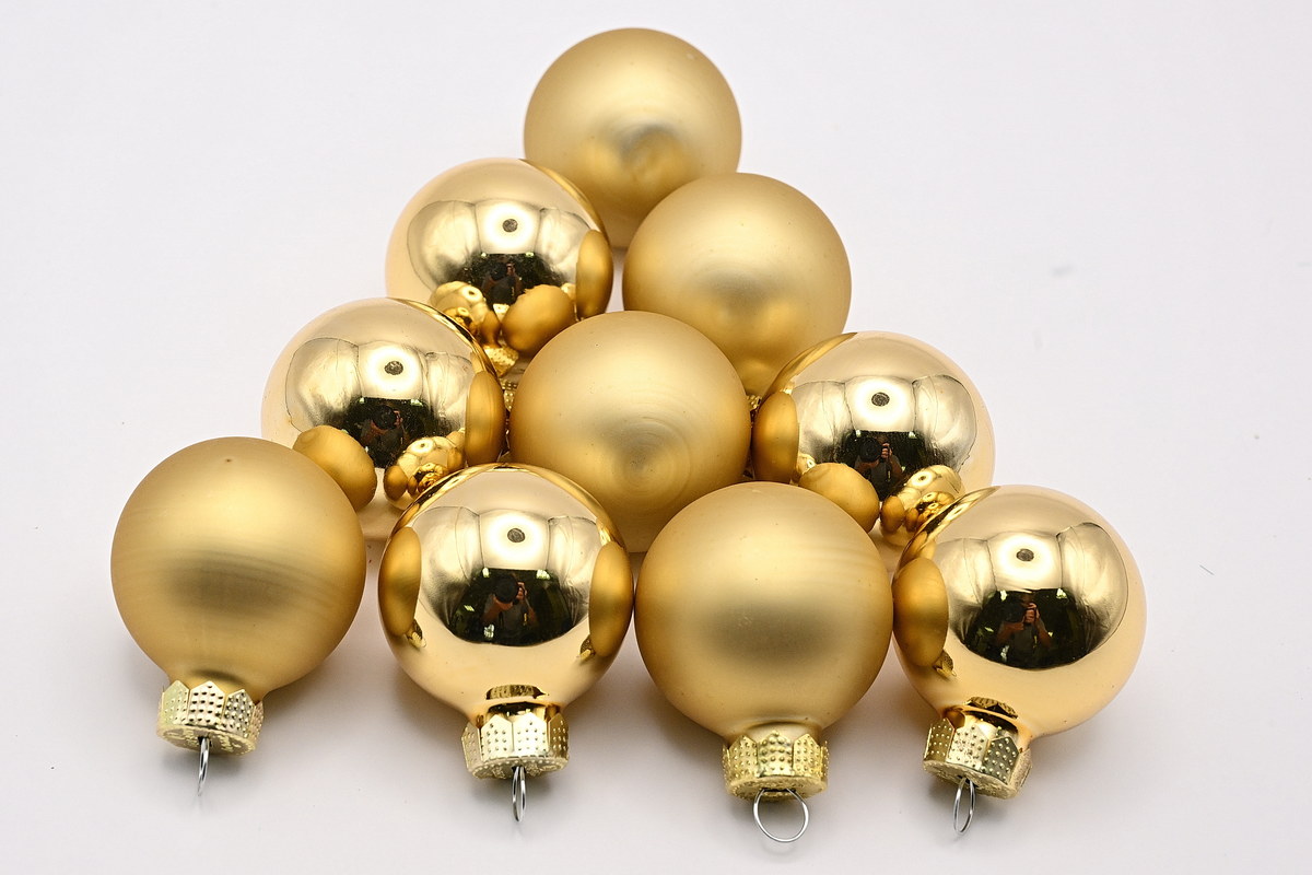 Glaskugeln, 3 cm, 24 Stk., gold