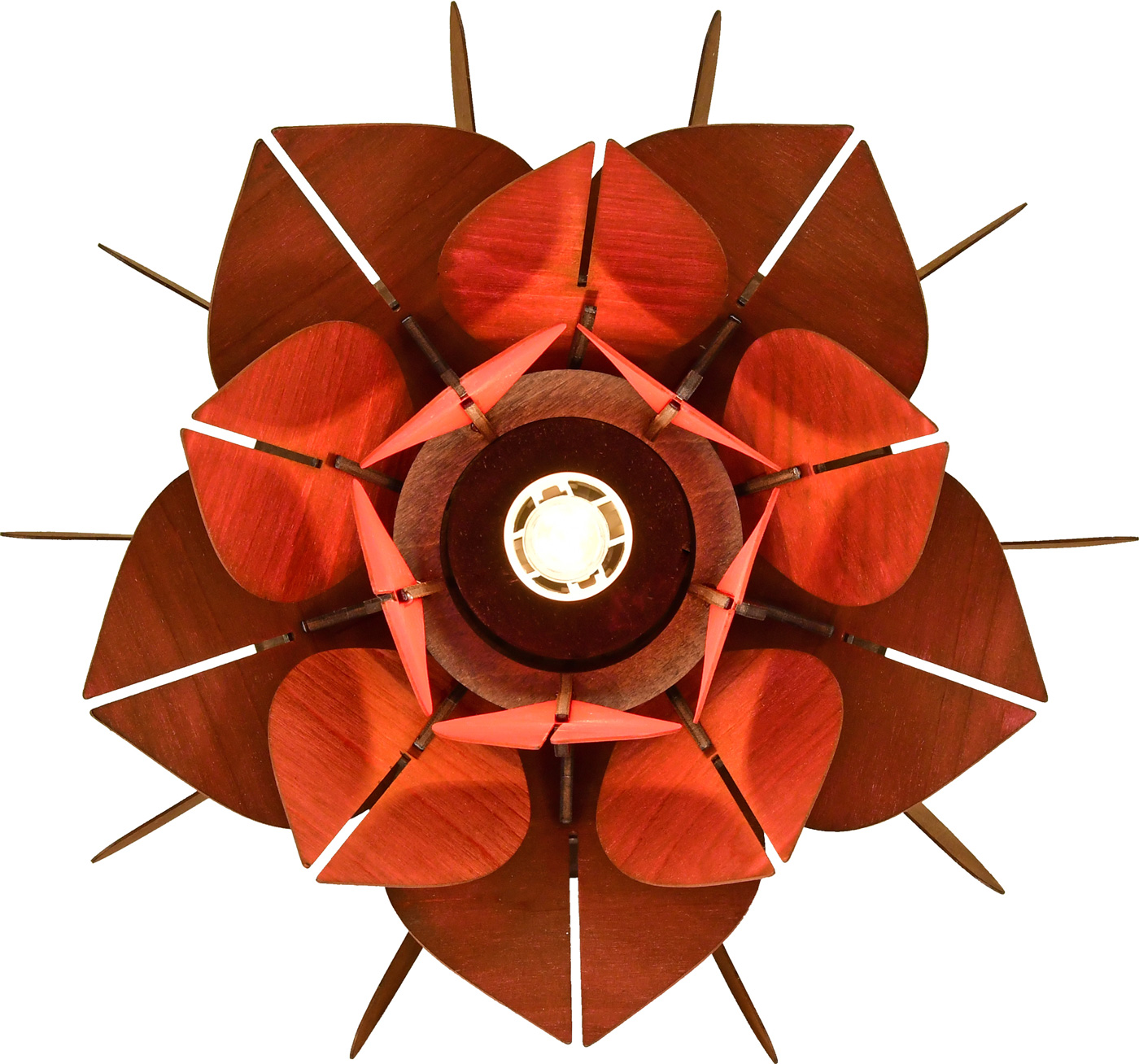 Romantikleuchte, 3-D Lotusblüte Rottöne