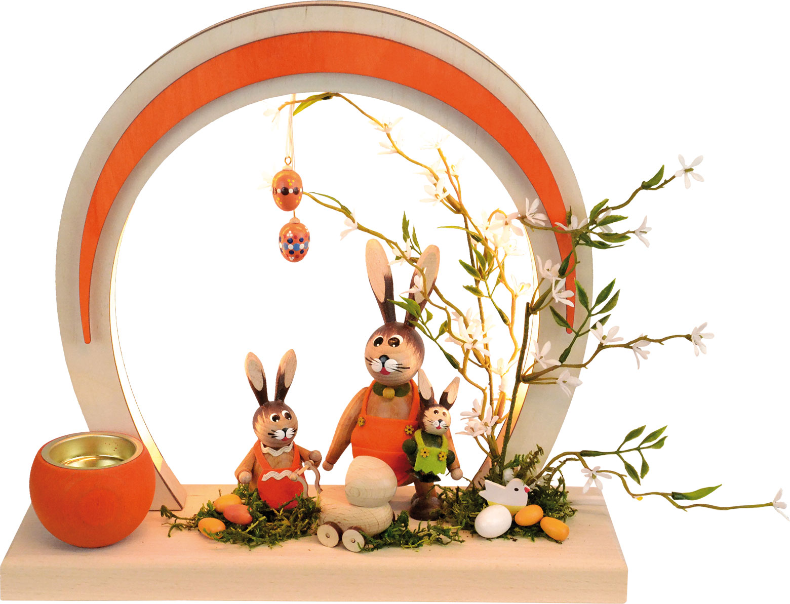 Romantikleuchte Ostern, LED, rund,orange Halb-USB, Zuleitung 2,30 m