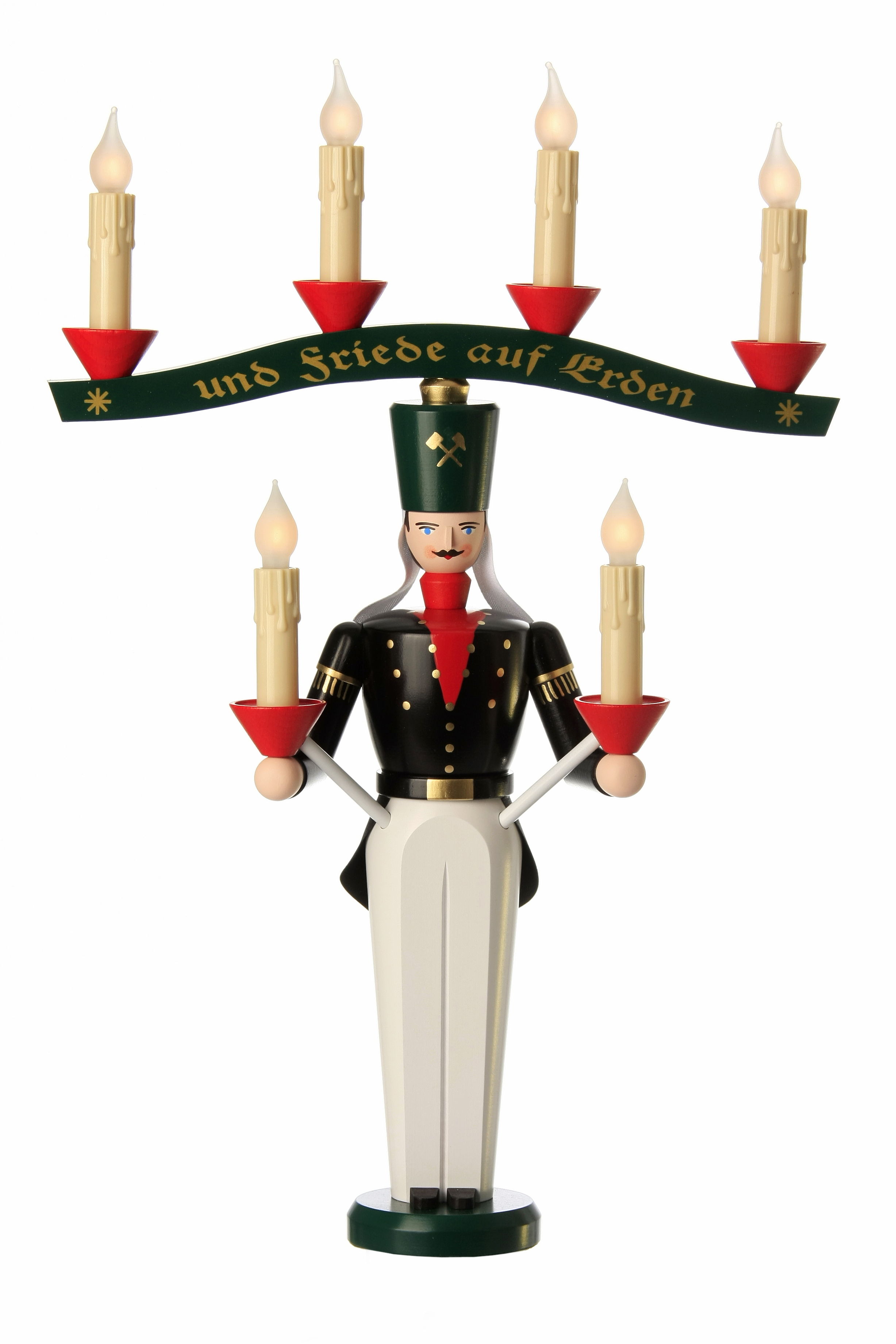 Lichterbergmann mit Joch farbig elektrisch beleuchtet 46cm